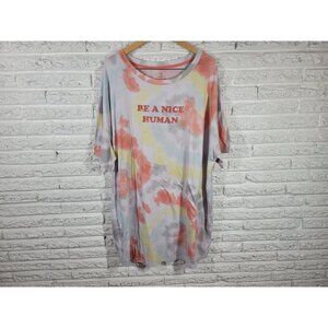 Secret Treasures Womens Pajama Top 2X 3X Plus Gown Be a Nice Human TIE26E